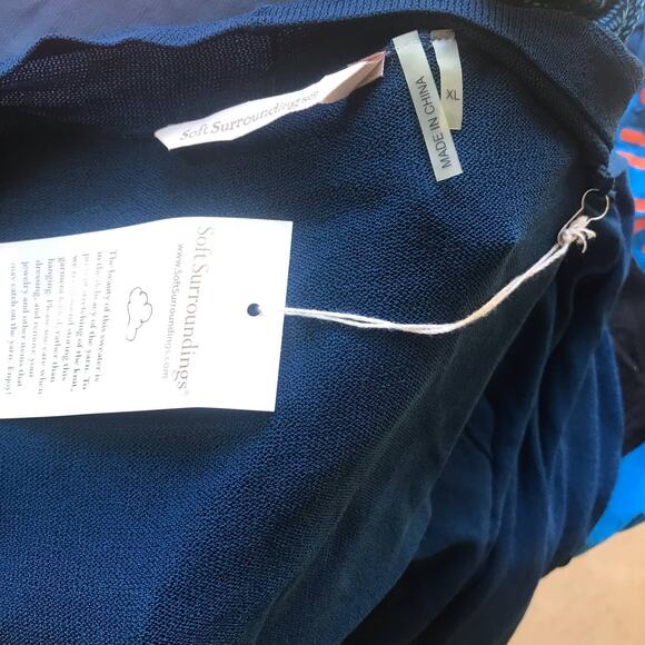 NEW Soft Surroundings Sheer Open Front Blue Cardigan Women's Size XL - Picture 4 of 6